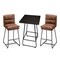 Industrial Modern Set of 3 Pub Table Set with 41"H Square Bar Table and Stools